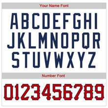 Charger l'image dans la galerie, Custom White Navy Pinstripe Red-Navy Authentic Baseball Jersey