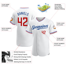 Laden Sie das Bild in den Galerie-Viewer, Custom White Red-Royal Authentic Baseball Jersey