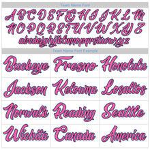 Laden Sie das Bild in den Galerie-Viewer, Custom White Light Blue-Pink Authentic Baseball Jersey