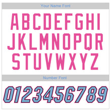 Laden Sie das Bild in den Galerie-Viewer, Custom White Light Blue-Pink Authentic Baseball Jersey