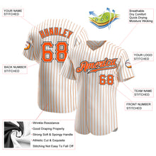 Charger l'image dans la galerie, Custom White Orange Pinstripe Orange-Black Authentic Baseball Jersey
