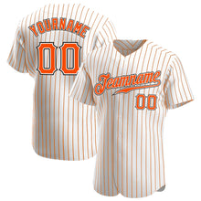 Charger l'image dans la galerie, Custom White Orange Pinstripe Orange-Black Authentic Baseball Jersey
