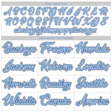 Charger l'image dans la galerie, Custom White Light Blue Pinstripe Light Blue-Navy Authentic Baseball Jersey