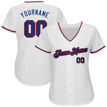 Laden Sie das Bild in den Galerie-Viewer, Custom White Royal-Red Authentic Baseball Jersey
