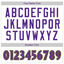 Laden Sie das Bild in den Galerie-Viewer, Custom White Purple-Old Gold Authentic Baseball Jersey