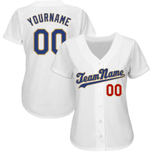 Laden Sie das Bild in den Galerie-Viewer, Custom White Royal-Old Gold Authentic Baseball Jersey