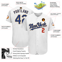 Laden Sie das Bild in den Galerie-Viewer, Custom White Royal-Old Gold Authentic Baseball Jersey