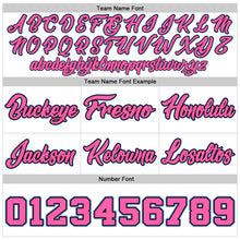 Load image into Gallery viewer, Custom White Pink-Light Blue Authentic Throwback Basketball Shorts