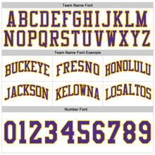 Laden Sie das Bild in den Galerie-Viewer, Custom White Purple-Gold Authentic Throwback Basketball Shorts