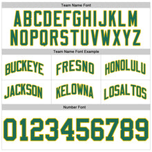 Load image into Gallery viewer, Custom White Kelly Green-Gold Authentic Throwback Basketball Shorts