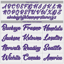 Load image into Gallery viewer, Custom White Purple-Gray Authentic Throwback Basketball Jersey