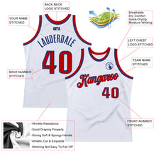 Laden Sie das Bild in den Galerie-Viewer, Custom White Red-Royal Authentic Throwback Basketball Jersey