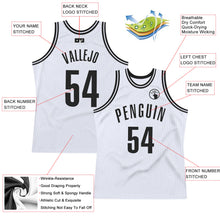 Laden Sie das Bild in den Galerie-Viewer, Custom White Black Authentic Throwback Basketball Jersey