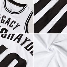Laden Sie das Bild in den Galerie-Viewer, Custom White Black Authentic Throwback Basketball Jersey