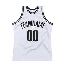 Laden Sie das Bild in den Galerie-Viewer, Custom White Black Authentic Throwback Basketball Jersey