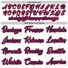 Load image into Gallery viewer, Custom White Red-Navy Authentic Throwback Basketball Jersey