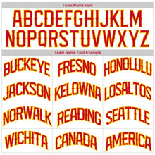 Загрузить изображение в средство просмотра галереи, Custom White Red-Gold Authentic Throwback Basketball Jersey