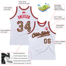 Load image into Gallery viewer, Custom White Camo-Red Authentic Throwback Basketball Jersey