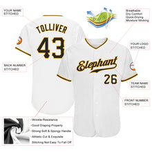Laden Sie das Bild in den Galerie-Viewer, Custom White Black-Gold Authentic Baseball Jersey