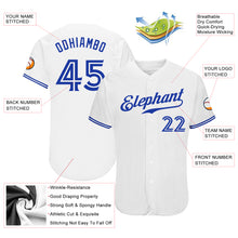 Laden Sie das Bild in den Galerie-Viewer, Custom White Royal Authentic Baseball Jersey
