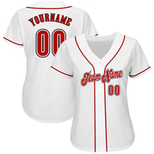 Загрузить изображение в средство просмотра галереи, Custom White Red-Black Authentic Baseball Jersey