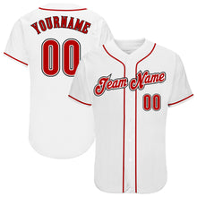 Загрузить изображение в средство просмотра галереи, Custom White Red-Black Authentic Baseball Jersey