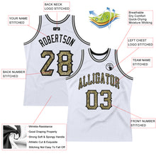 Загрузить изображение в средство просмотра галереи, Custom White Camo-Gray Authentic Throwback Basketball Jersey