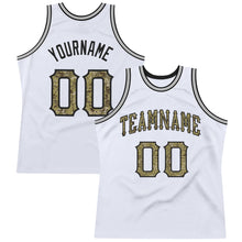 Загрузить изображение в средство просмотра галереи, Custom White Camo-Gray Authentic Throwback Basketball Jersey