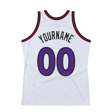 Charger l'image dans la galerie, Custom White Purple-Red Authentic Throwback Basketball Jersey