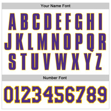 Charger l'image dans la galerie, Custom White Purple-Gold Authentic Throwback Basketball Jersey