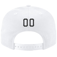 Загрузить изображение в средство просмотра галереи, Custom White Black-Gold Stitched Adjustable Snapback Hat
