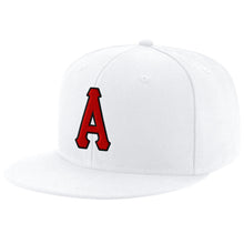 Загрузить изображение в средство просмотра галереи, Custom White Red-Black Stitched Adjustable Snapback Hat
