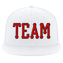 Загрузить изображение в средство просмотра галереи, Custom White Red-Black Stitched Adjustable Snapback Hat