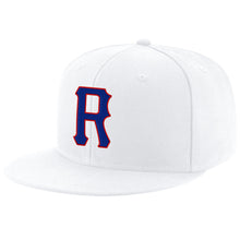Загрузить изображение в средство просмотра галереи, Custom White Royal-Red Stitched Adjustable Snapback Hat