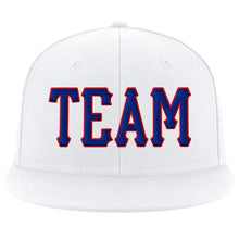 Загрузить изображение в средство просмотра галереи, Custom White Royal-Red Stitched Adjustable Snapback Hat