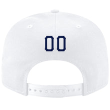 Загрузить изображение в средство просмотра галереи, Custom White Navy Stitched Adjustable Snapback Hat