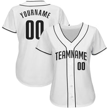 Charger l'image dans la galerie, Custom White Black Authentic Baseball Jersey