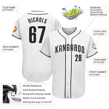 Charger l'image dans la galerie, Custom White Black Authentic Baseball Jersey