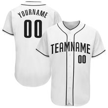Charger l'image dans la galerie, Custom White Black Authentic Baseball Jersey