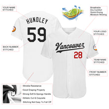 Laden Sie das Bild in den Galerie-Viewer, Custom White Black-Red Authentic Baseball Jersey