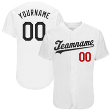 Laden Sie das Bild in den Galerie-Viewer, Custom White Black-Red Authentic Baseball Jersey