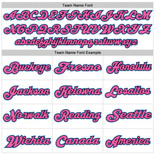 Laden Sie das Bild in den Galerie-Viewer, Custom White Powder Blue-Pink Mesh Authentic Throwback Football Jersey