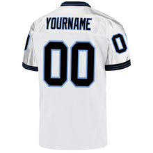 Load image into Gallery viewer, Custom White Black-Light Blue Mesh Authentic Throwback Football Jersey