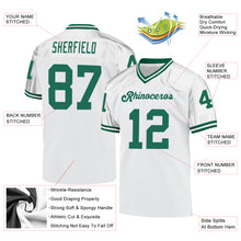 Загрузить изображение в средство просмотра галереи, Custom White Kelly Green Mesh Authentic Throwback Football Jersey