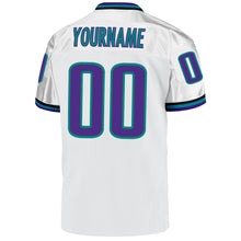 Charger l'image dans la galerie, Custom White Purple-Aqua Mesh Authentic Throwback Football Jersey