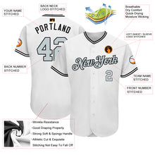 Laden Sie das Bild in den Galerie-Viewer, Custom White Silver-Black Authentic Baseball Jersey