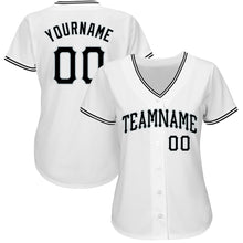 Laden Sie das Bild in den Galerie-Viewer, Custom White Black-Silver Authentic Baseball Jersey