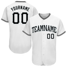 Laden Sie das Bild in den Galerie-Viewer, Custom White Black-Silver Authentic Baseball Jersey