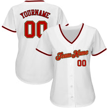 Laden Sie das Bild in den Galerie-Viewer, Custom White Red-Old Gold Authentic Baseball Jersey
