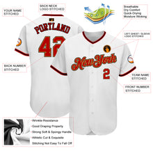 Laden Sie das Bild in den Galerie-Viewer, Custom White Red-Old Gold Authentic Baseball Jersey